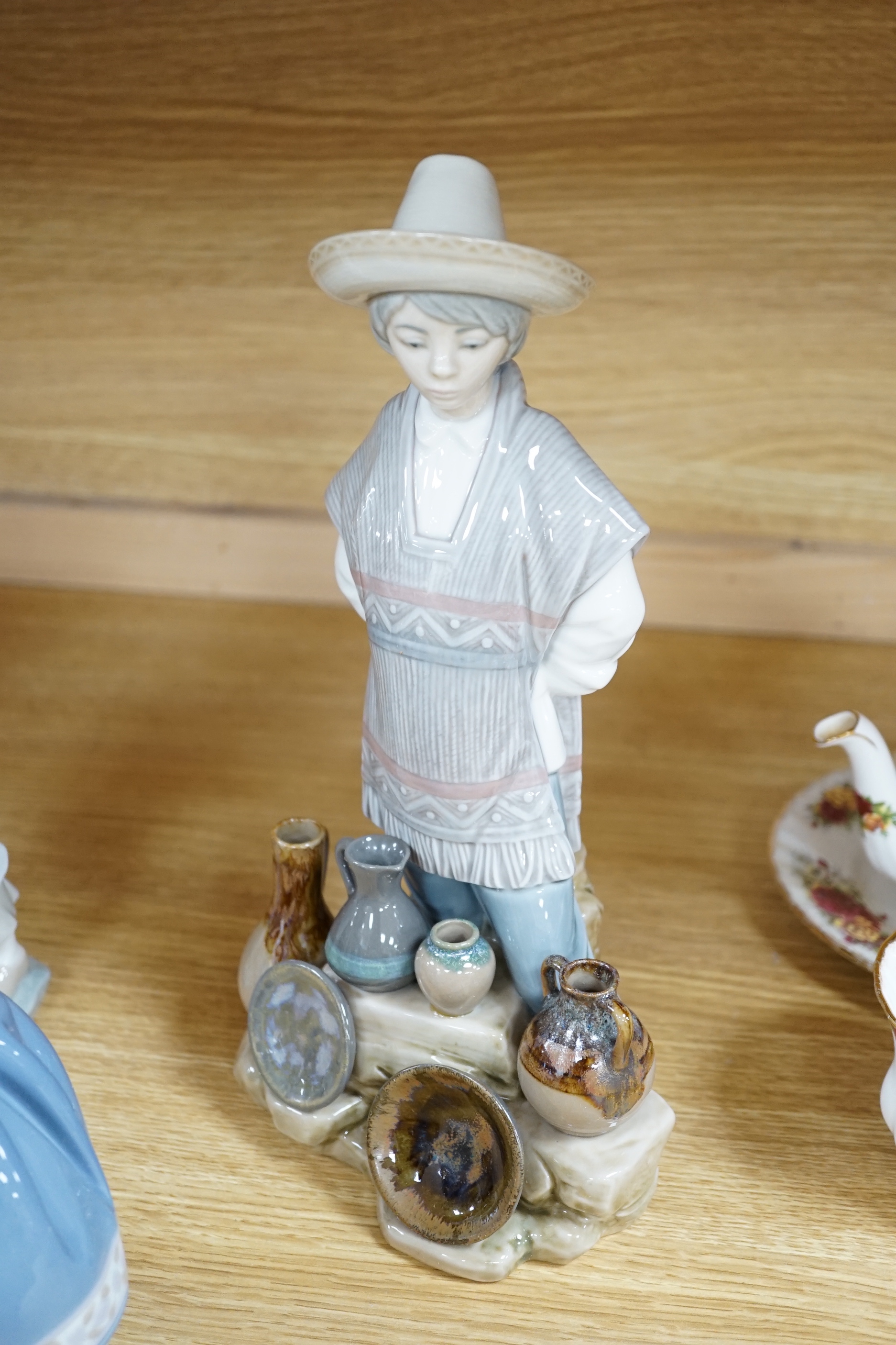 Ten Lladro figurines (boxed), tallest 36cm high